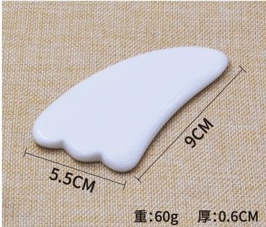 Natürliche Keramik Gua Sha Schaben Gesichtswerkzeuge für Massager Guasha Körper Weiß Handheld