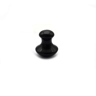 2024 Natürlicher Schwarzer Obsidian Pilz Guasha Schönheitsmassage Gua Sha Stein Für Gesicht Körpermodus Nr. ABK-59