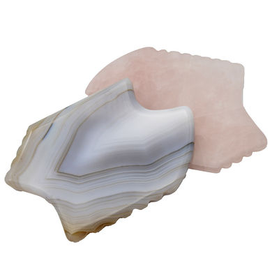 Rinnen direkt mit Grauem Achat Guasha Rose Quarz Gua Sha Werkzeuge Schaben Massage Obsidian Gua Sha Stein