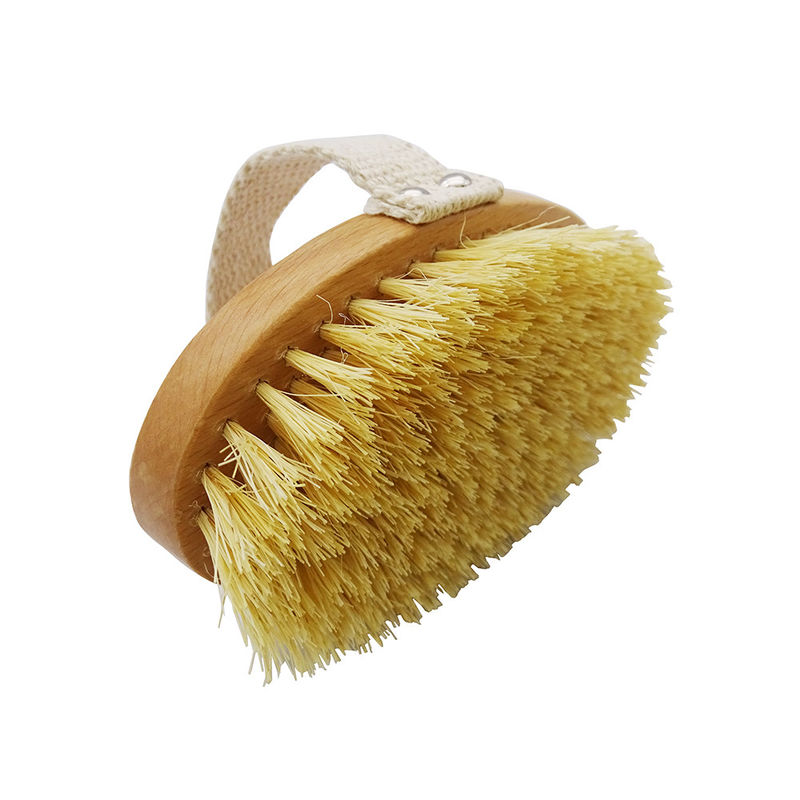 Massage Funktion Gelb Trockener, nasser Körper Bürste Weiche Bürsten Natürliche Peeling tote Haut Glatte Cellulite Langsamere Alterung Lymph- und Blutfluss stimulieren