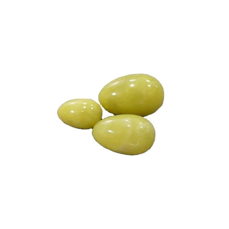 Kegel-Heilung Natürliche Gelbe Olivine Quarz Jade Stein Yoni Eier für Vaginalübungen Liebe Thema und heiße Produkte