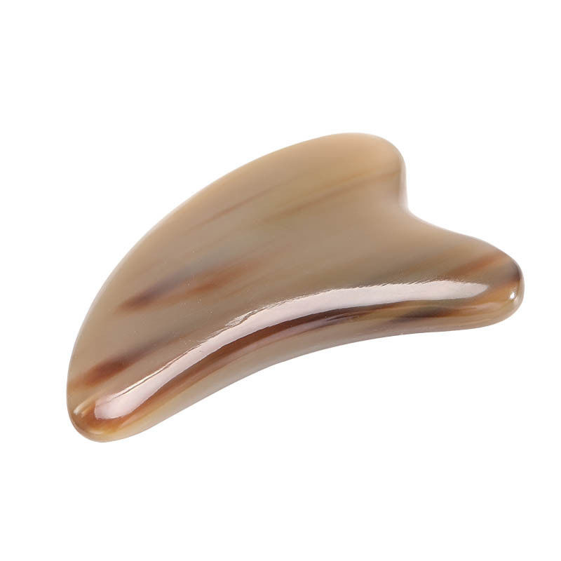 Gesichtsschönheit Gua Sha Werkzeug Stier Horn Herzförmiges Schabbrett für Körper Hautpflege und Akupunktur Stick