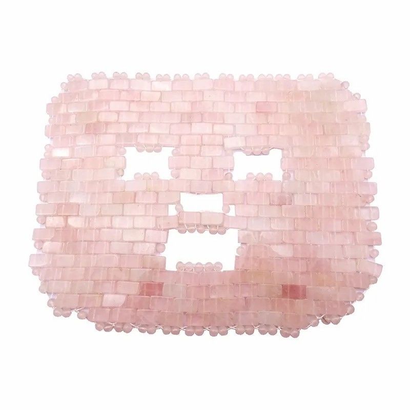 7.4 * 9.25 Zoll Rose Quarz Jade Maske Augenmassager Naturstein Gesichtsmassager Schlafmaske Für Schönheitsmassage Funktion