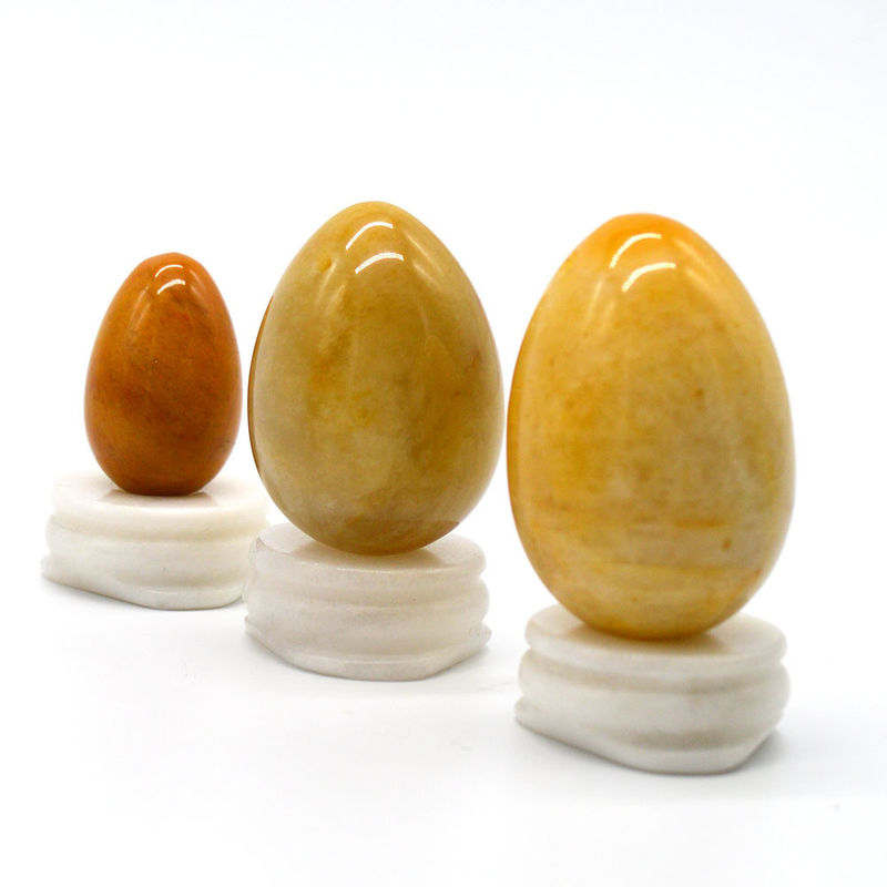 Vaginale Straffung mit natürlichen gelben Jade-Eier Kegel-Übungswerkzeug 45*30/40x30/x20mm