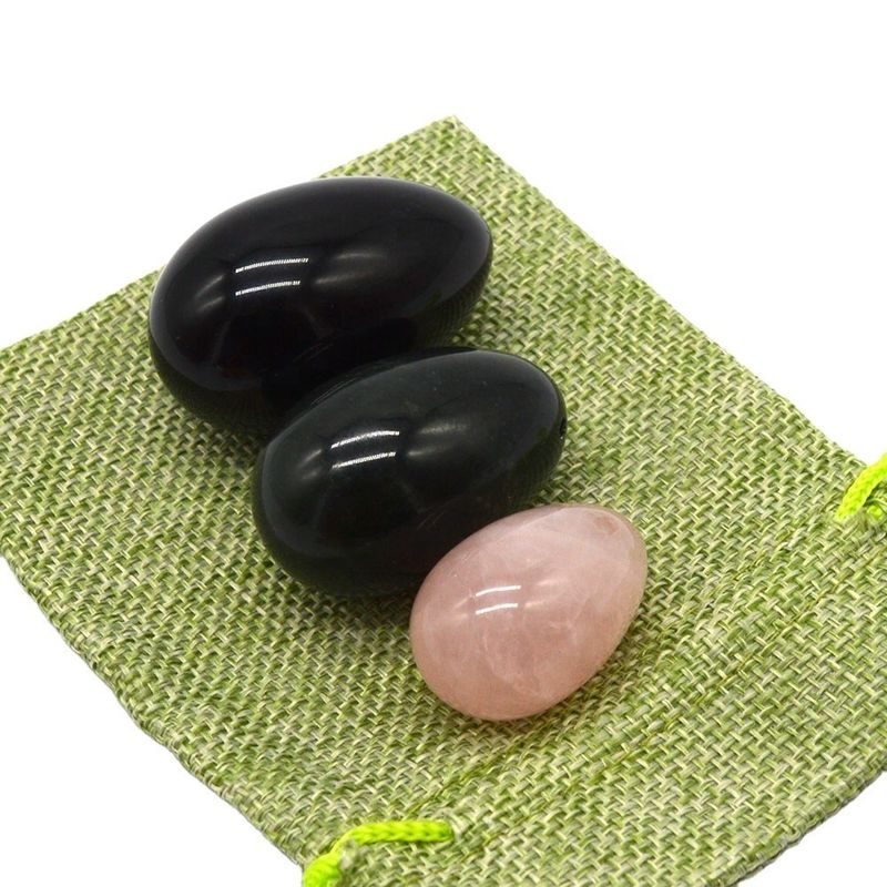 Regionale Besonderheit geschnitzte Obsidian Nephrit Rose Quarz Naturjade Eier poliert Yoni Eier Edelstein