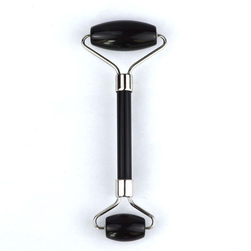 Natürliche schwarze Obsidian-Rolle Guasha Massage Gesichts Gua Sha-Rolle für Gesicht Hals und Augen Klassiker Jade-Rolle erschwinglich