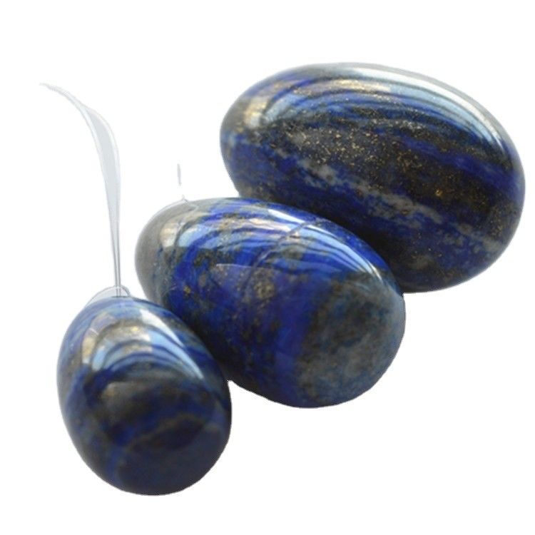 Set aus 3 Lapis Lazuli Stein Eier Natur Kegel Übung Eier Edelstein Jade Yoni Eier Bohrt oder nicht Bohrt 3 Größen Hergestellt