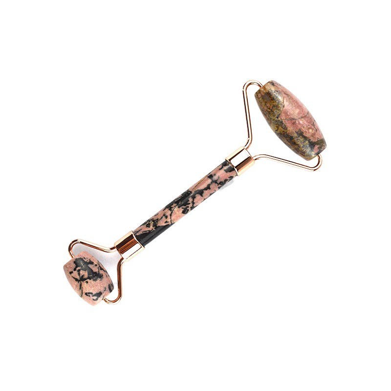 Gesichtsmassager Rhodonit Stein Jade Roller Gua Sha für Muskelmassage Anti-Aging 100% Naturgemäste Custom Logo Home