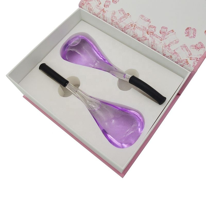 2024 Eiskugel Glas Schönheit Eis Gesichtsmassage Werkzeuge Lila Massageball für Frau Augen Hals Asmr von Popular Products