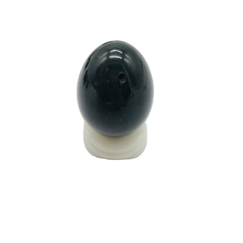 Zertifiziertes grünes Nephrit Jade Yoni Eier für Frauen Kegel in 43 * 30mm Größe