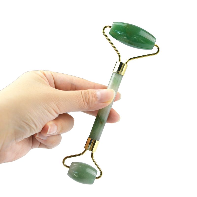Gesichtsmassage Geräte Grün Aventurin Gua Sha Jade Roller Stein Guasha Roller für Gesichtsmassager
