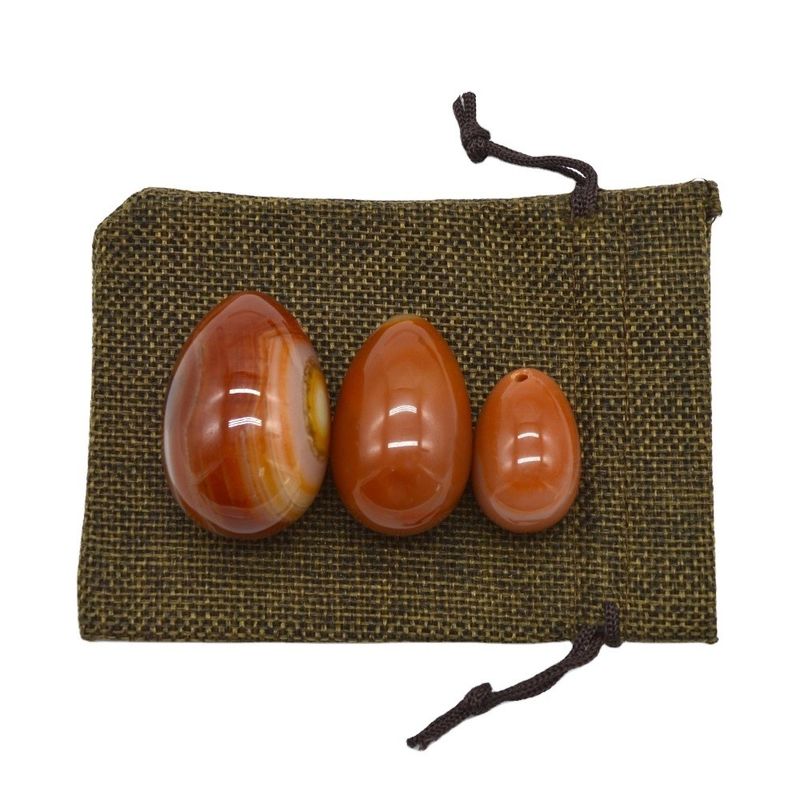 Regionale Besonderheit Yoni Ei Karnelien und Rot Jade Ei für Vaginalübungen 45*30mm