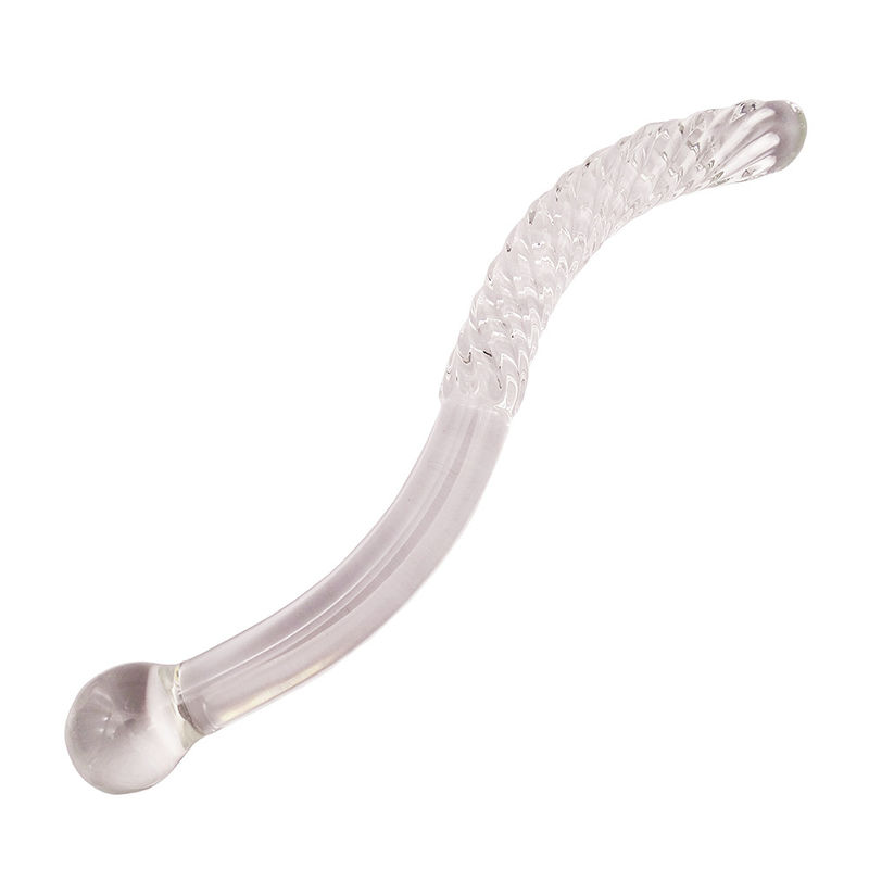 Geschnitzte Technik 250mm Kristallglas Dildo Massage-Stab für Frauen Yoni Wand Stick Feng Shui Stil kundenspezifisches Logo
