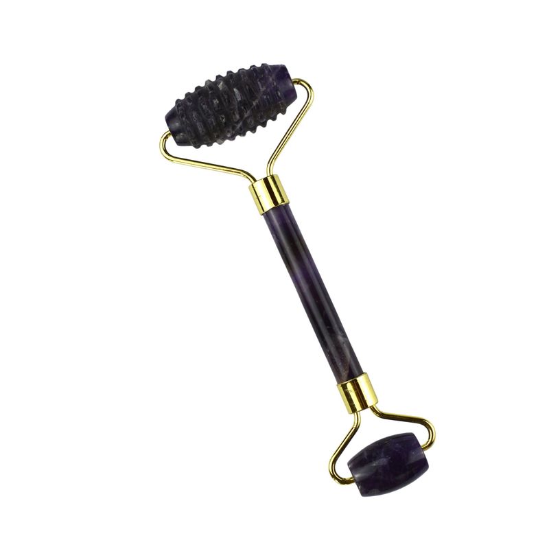 Gesichtsmassage Ausrüstung 2024 Amethyst Gesichts Jade Roller 100% Naturkristall Massager für Haut Auge Hals Schönheitsmittel