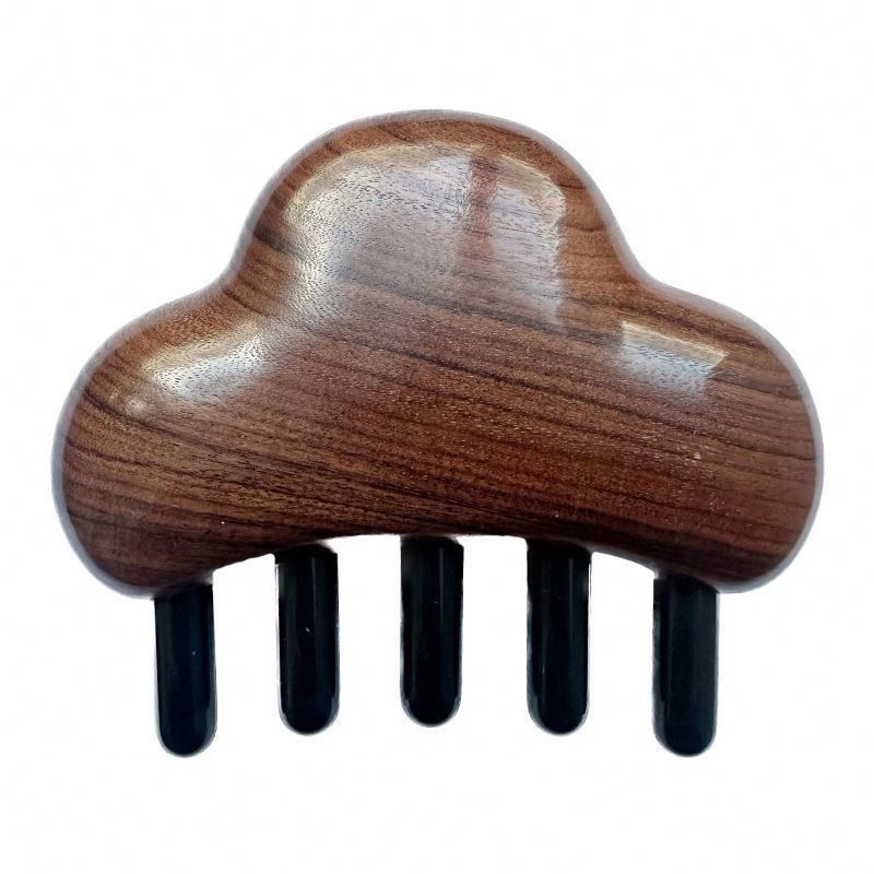 Körpermassage und Haarwachstum Rosenholz Massage Kamm für den Kopf Gua Sha 8.5*7.5*2.3cm