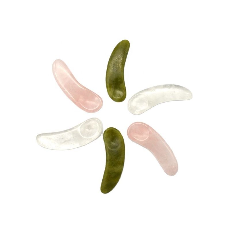 3.8*1.3*0.4cm Natürliche Kristall-Augencreme Löffel-Stick-Augenmassage-Zubehör für die Augenpflege