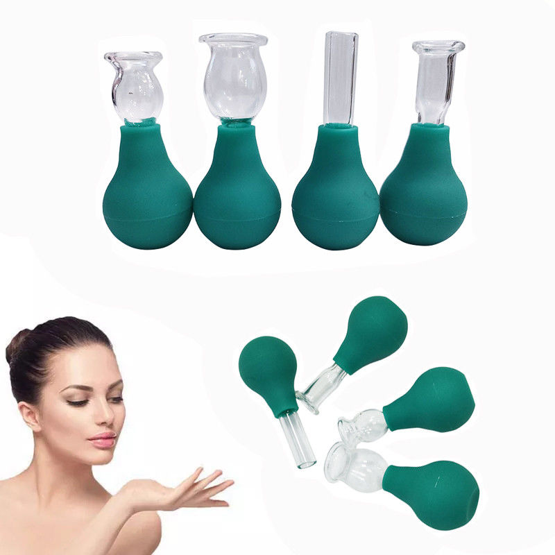 Augen PVC Glas Mini Cupping Set 4 Stück Massage Vakuum Saugen für Körper Gesicht Massager