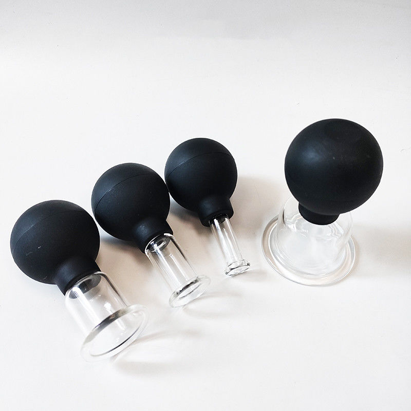 Set von 4 Medizinischen Therapie-Tassen Silikon-Vakuum-Tasse-Brille für Anti-Cellulite und Gesichtsmassage