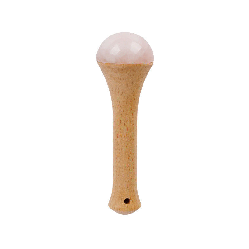 Körpermassager Holzgriffe Rosenquarz für Meridian-Doggen und Gua Sha Entspannungsmassage