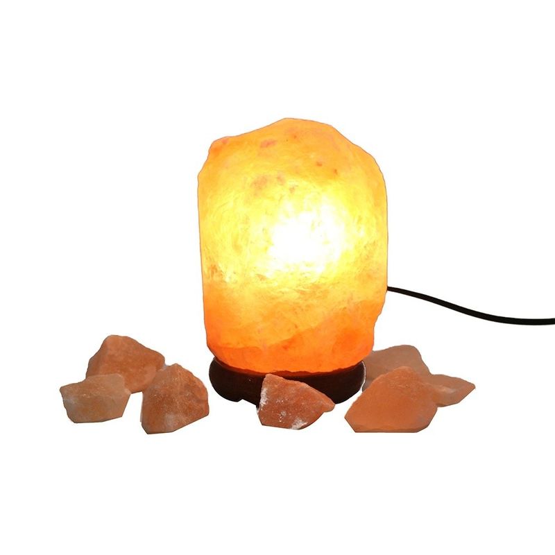 USB-Anpassungsfähige Himalaya-Salzlampe aus massivem Holz mit geschnitztem Kristall und Kristallschnitztyp