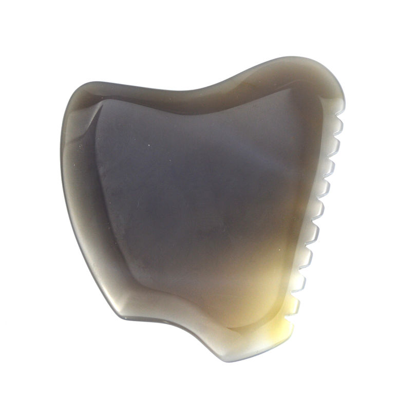Gesichtsmassager Grau Agat Jade Gua Sha Stein für Massage benutzerdefinierte Schaben Therapie Werkzeug