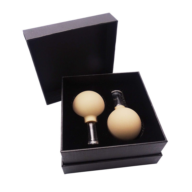 Lichtbrauner Glas Akupunktur Vakuum Hijama Smart Gesichtsbeutel Set Gummi Beutel Beutel Therapie Massager für Nutzen