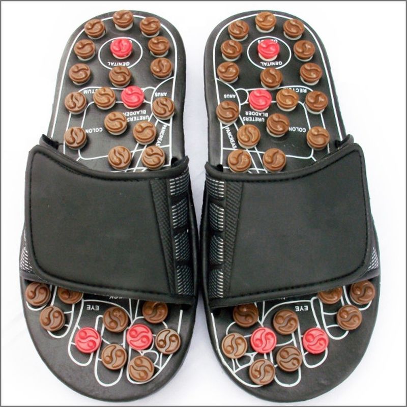 2020 Jade Stein Gesundheitsversorgung Heilung Akupunktur Schuhe Echte Leder Massage Slipper für Schuhe Natürliche Fußmassage