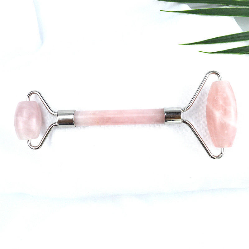 Gesichtsmassage-Ausrüstung Rosa Rose Quarz Gua Sha Massage Natürliche Jade Eiswalze für Anti-Aging-Therapie Nephrit Stein