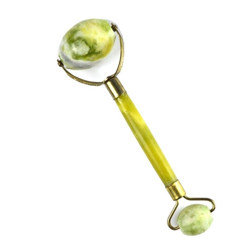 Ein eigenes Logo verfügbard 100% natürliches Xiuyan Jade Gesicht Guasha Roller Grüner Jade Gesichts Gua Sha Massager Stein Hautpflege