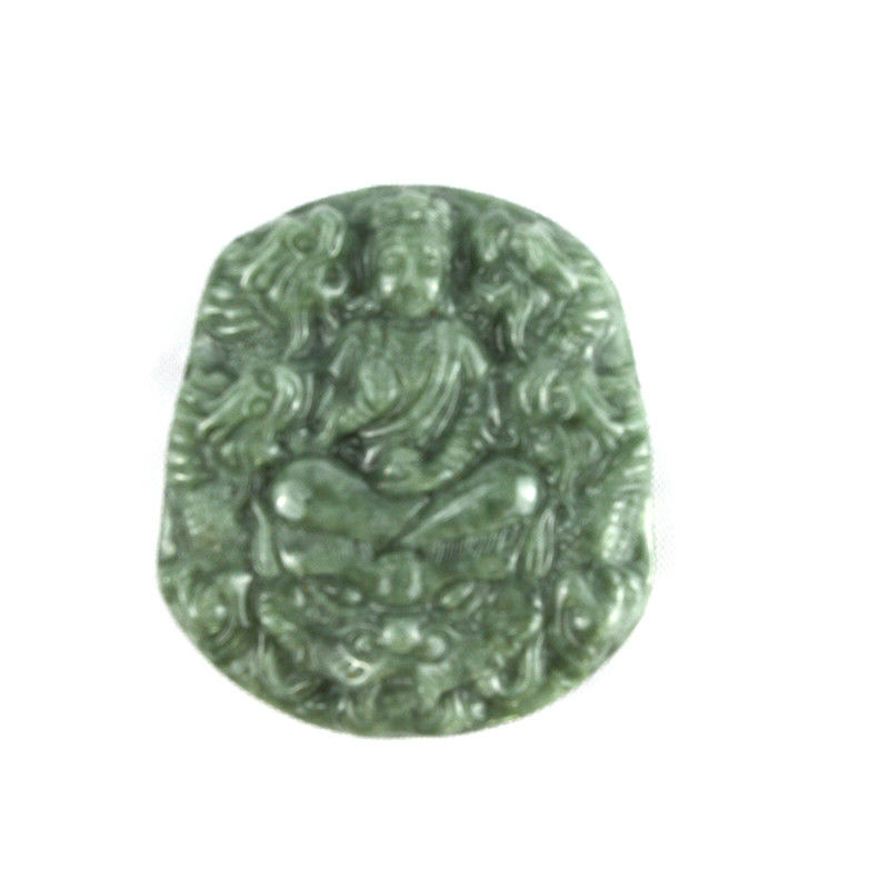 Jade Smaragd Unsterblicher Bodhisattva Drachen Anhänger Halskette Ornamente Chinesische traditionelle Figur mit regionalen Merkmalen