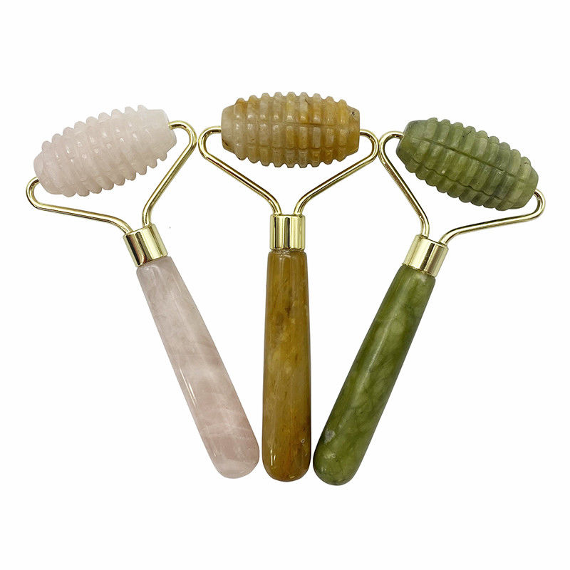 Einkopf Spiked Gesichtsmassage Jade-Rolle für Anti-Aging Gesichts Schönheit mit 100% natürlichen Jade-Stein und kundenspezifisches Logo