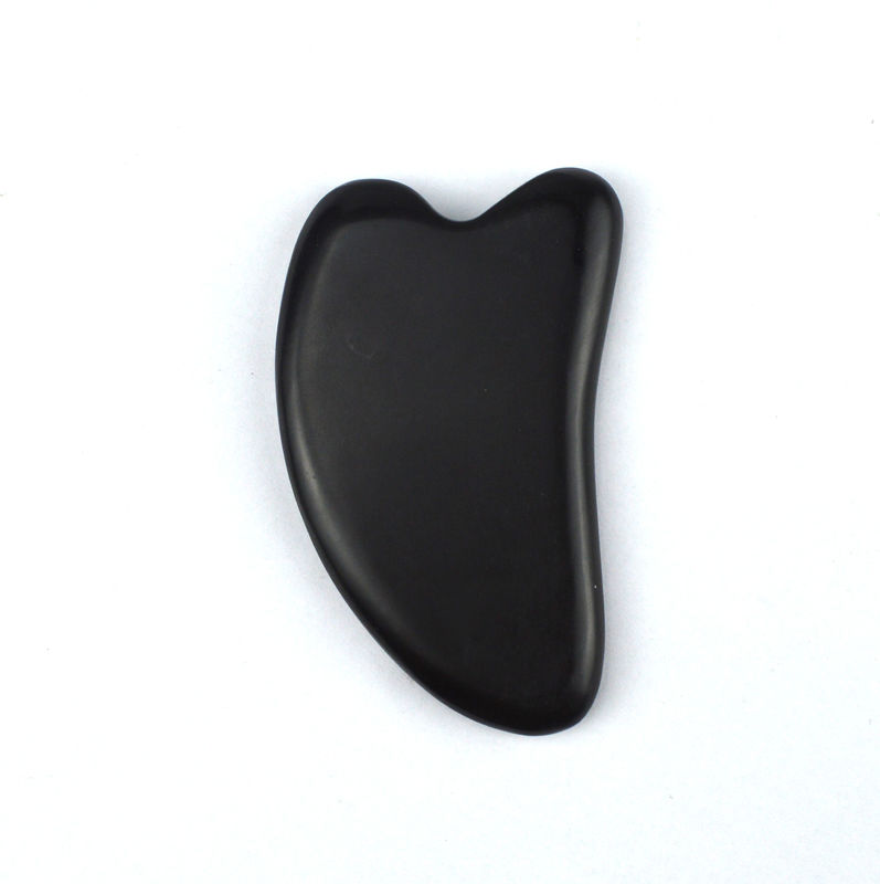 2024 Schwarzer Bian Stein Herzform Gua Sha Massagetool Erhältliches Logo Massager für Spa Entspannungsmeditation