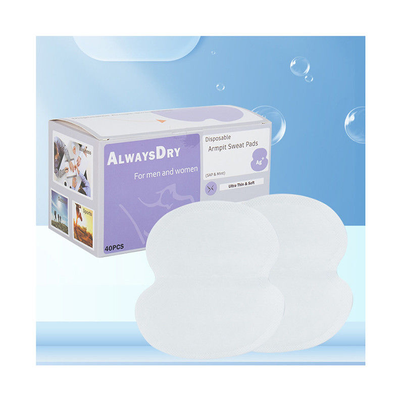 40 Stück Ultra-dünner Schweißabsorbierender Aufkleber mit Polymer Mint Silber Ion Nicht gewebtes Luftpapier SAP Pulp PE Film