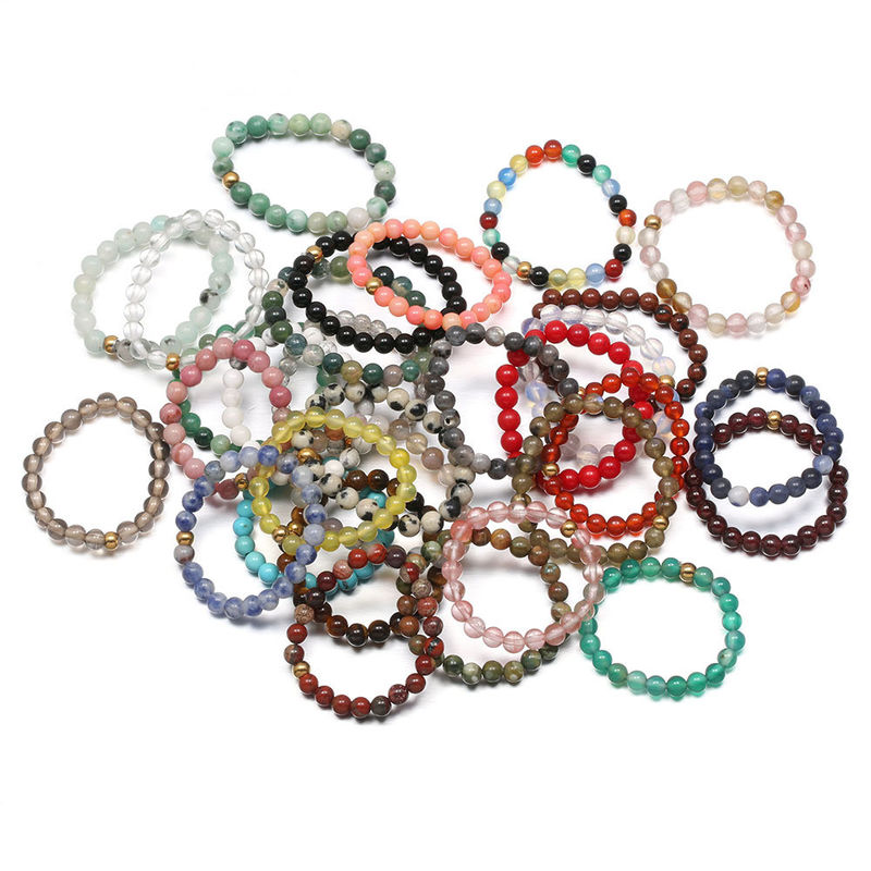 Andere natürliche Energie Kristallstein 3mm Mini-Perlen Ringe für Frau Chakra Heilung Handgefertigt Bohemian Schmuck Hochzeitsring Geschenk