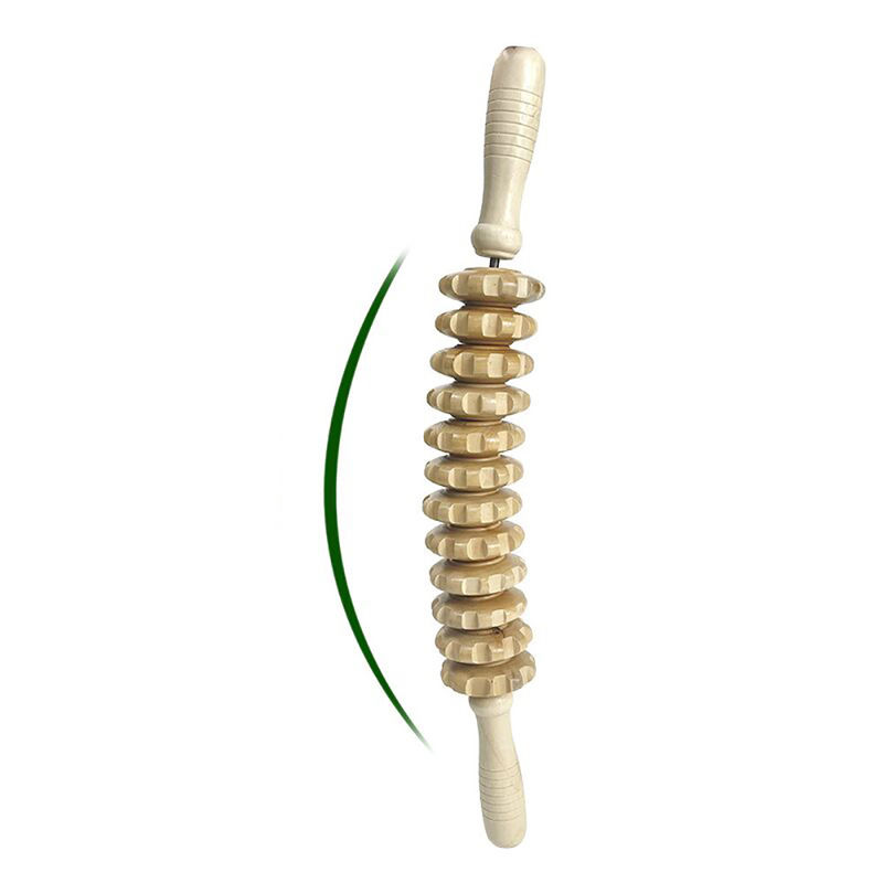 L 44cm Anti-Cellulite Holz-Therapie Massage Roller Werkzeuge für Muskelentspannung und Schmerzlinderung