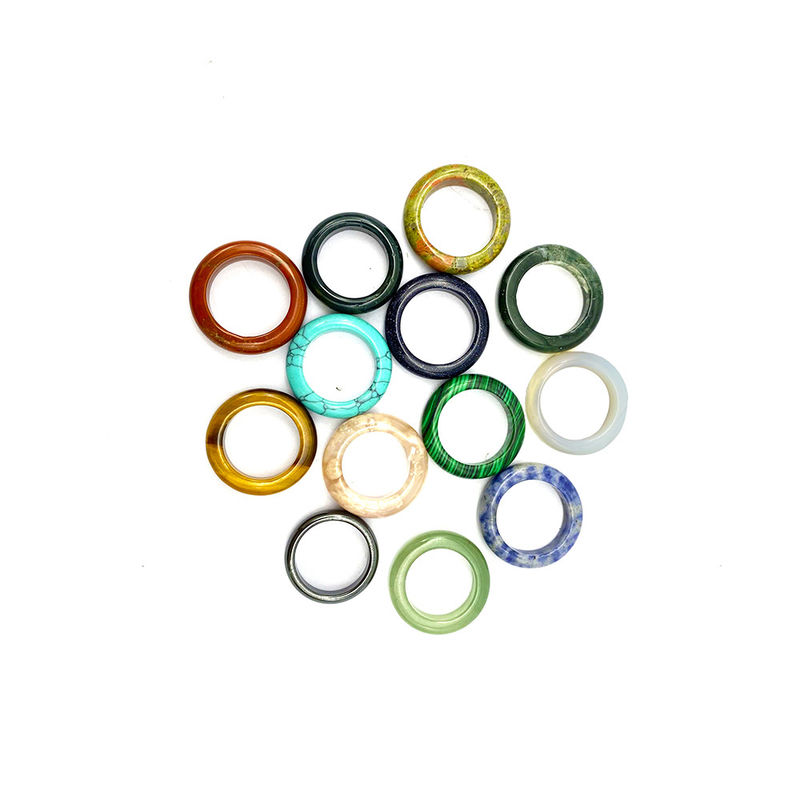 Natürlicher Entwurf Jade Ring Edelstein Agat Grün Aventurin Türkis Topaz Jade Portable Ringe usw. Thema Feng Shui