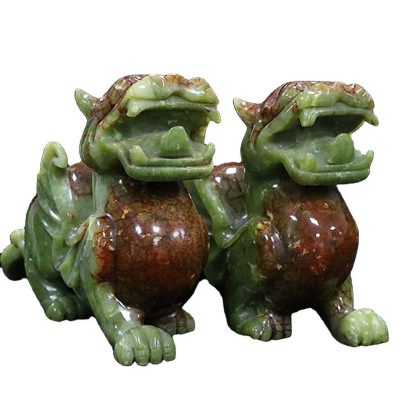 OEM ODM Jade Pixiu Das chinesische glückliche heilige Tier Maskottchen in Schnitzerei