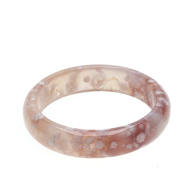 Schmuck Dekoration Natur Sakura Achat Jade Armband Chalcedon Kristall Eis Durch Armband Frauen 52-56mm