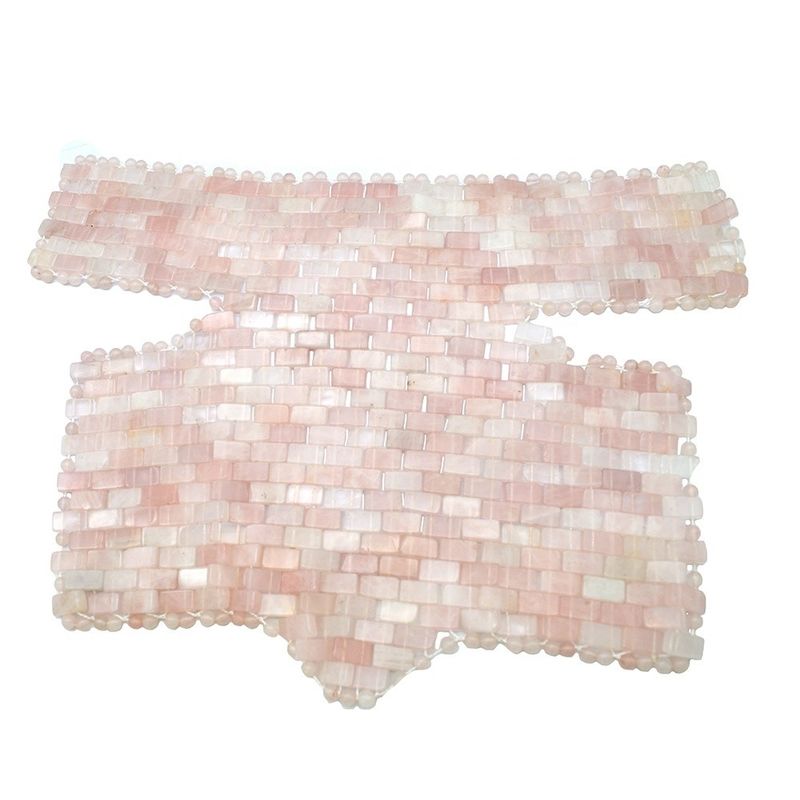 Zuhause Bewegung SPA Rosa Naturmaske Jade Hals Brustdecke Rose Quarz Jade Kühlung Schlafmassage Therapie Für Schönheit