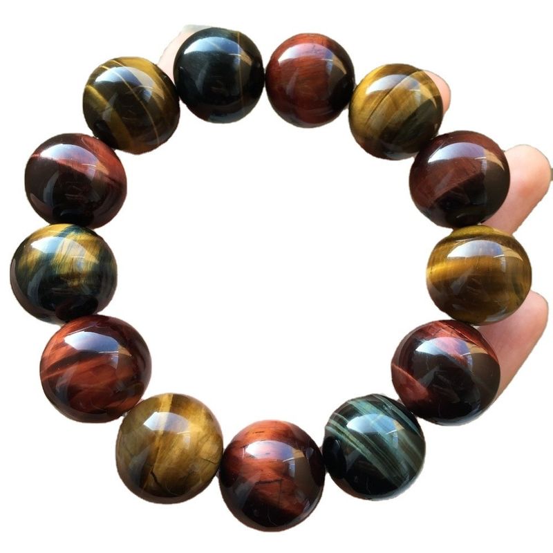 Natürliche Tiger-Auge-Stein-Armband Farbiges exotisches Modeaccessoire für Männer und Frauen-Liebhaber