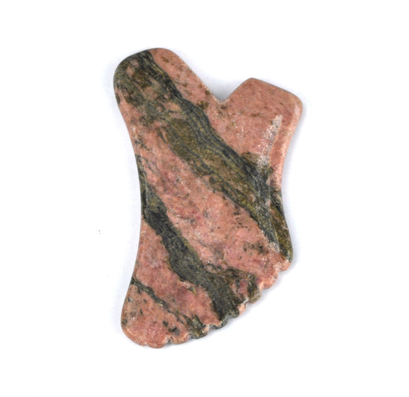 Natürliche Rhodonit Gua Sha Massagetool zur Straffung der Haut und Förderung der Gesichtsschönheit