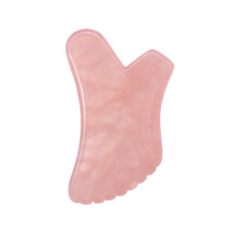 Custom Logo Natur Rose Quarz Gua Sha Körpermassage Werkzeug für Selbst Hautpflege und Gesichtsgesundheit