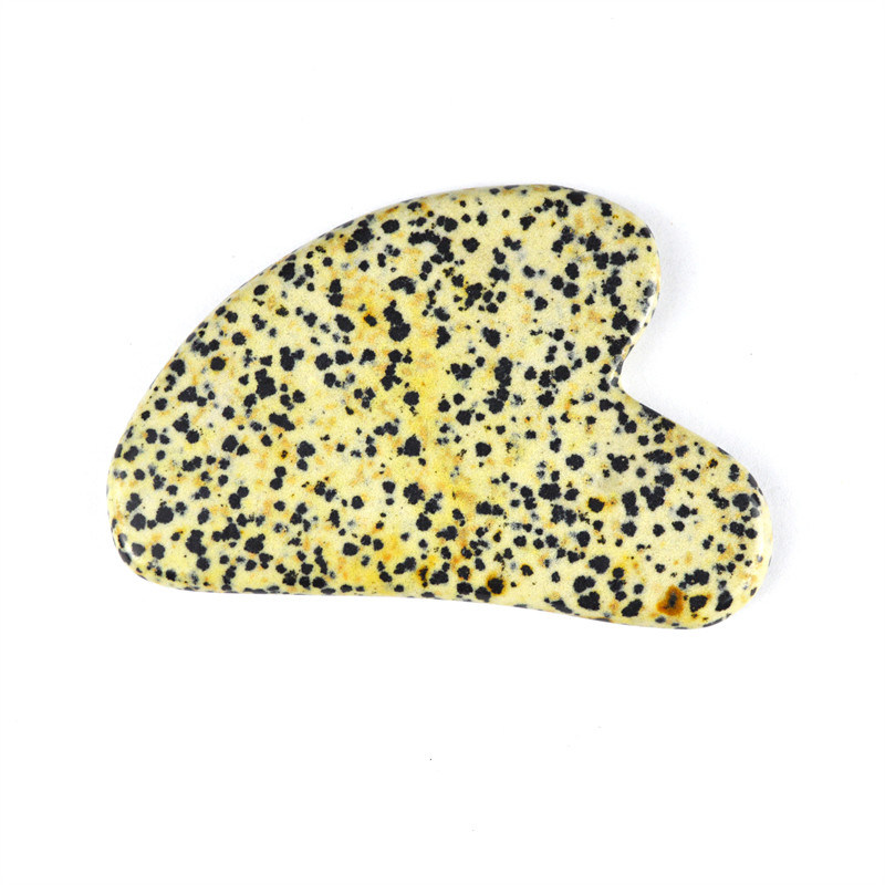 Customized Logo Availabled 2024 Trending Herz geformte Dalmatiner Stein Guasha Massagetool für Körper-Gesundheitsmassage