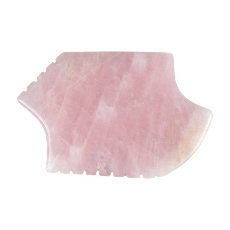 2024 Rose Quarz Gua Sha Massagegerät mit Zähnen Natürliche Kristallhaut Schönheitsmassager Gesichtslifting Anti-Aging Rosa Logo
