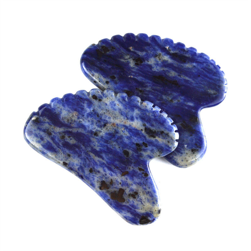 Gesichtslifting-Werkzeug Herzform Natur Sodalite Gua Sha Stein für Selbstpflege und Körperentspannung