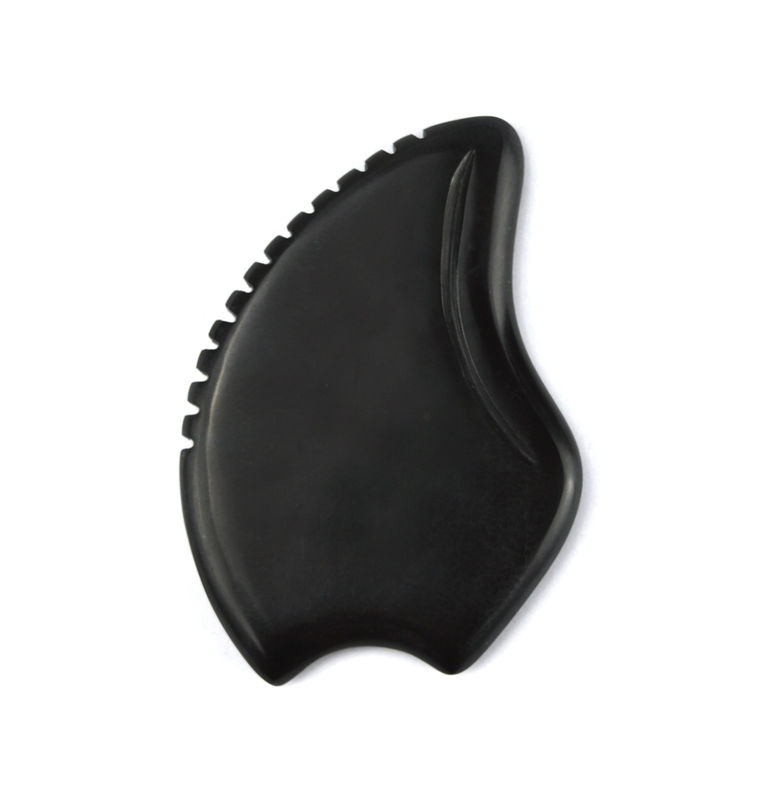 Verfügbares Herzform Gua Sha Massagetool aus natürlichem schwarzem Bian Stein für Spa-Meditation