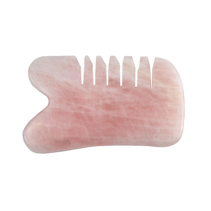 Kopfmassage Rose Quarz Gua Sha Kopfhaut Kamm Werkzeug für Selbstpflege Spa Gesichtslifting