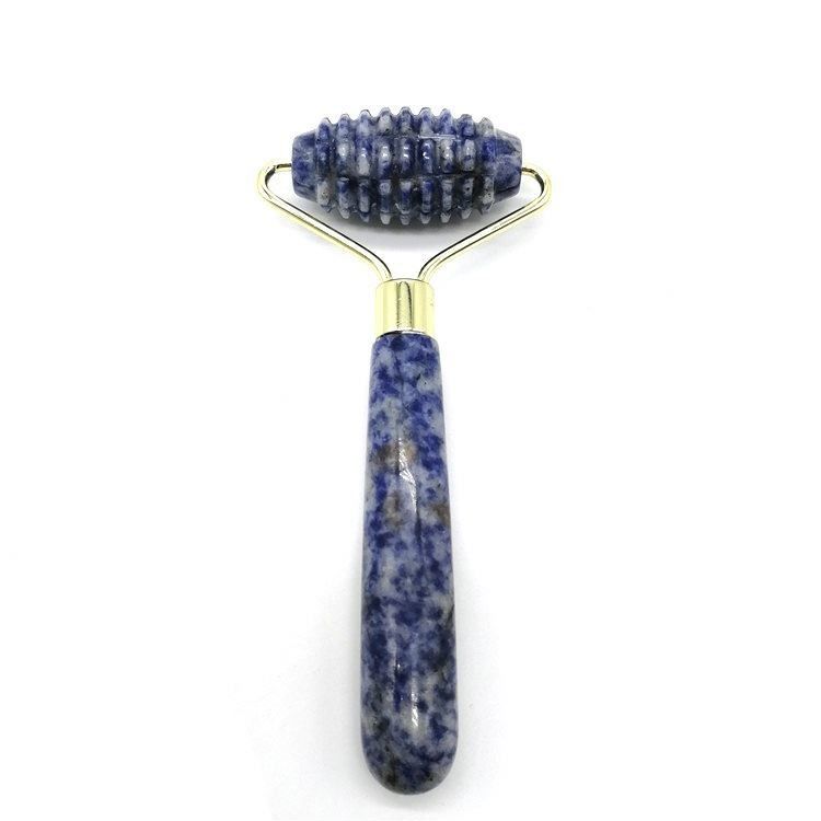 Gesichtsmassage Technologie Polster Naturblau Punktstein Einkopf Spiked Jade Roller Anti-Aging mit Technologie
