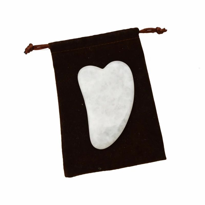 Handgriffiges Gua Sha-Werkzeug aus weißem Jade für effektive Muskelmassage und Schönheitspflege