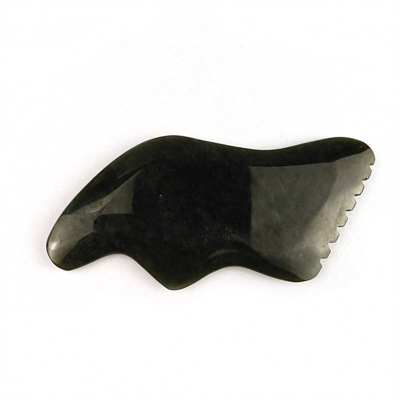 Natürlicher Nephrit Gua Sha Board Gesichtsmassager mit Zertifikat Ja Custom Logo Gesichtsmassagegeräte